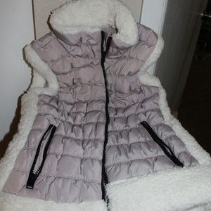 Lavender and faux down Vest